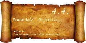 Anderkó Ariella névjegykártya